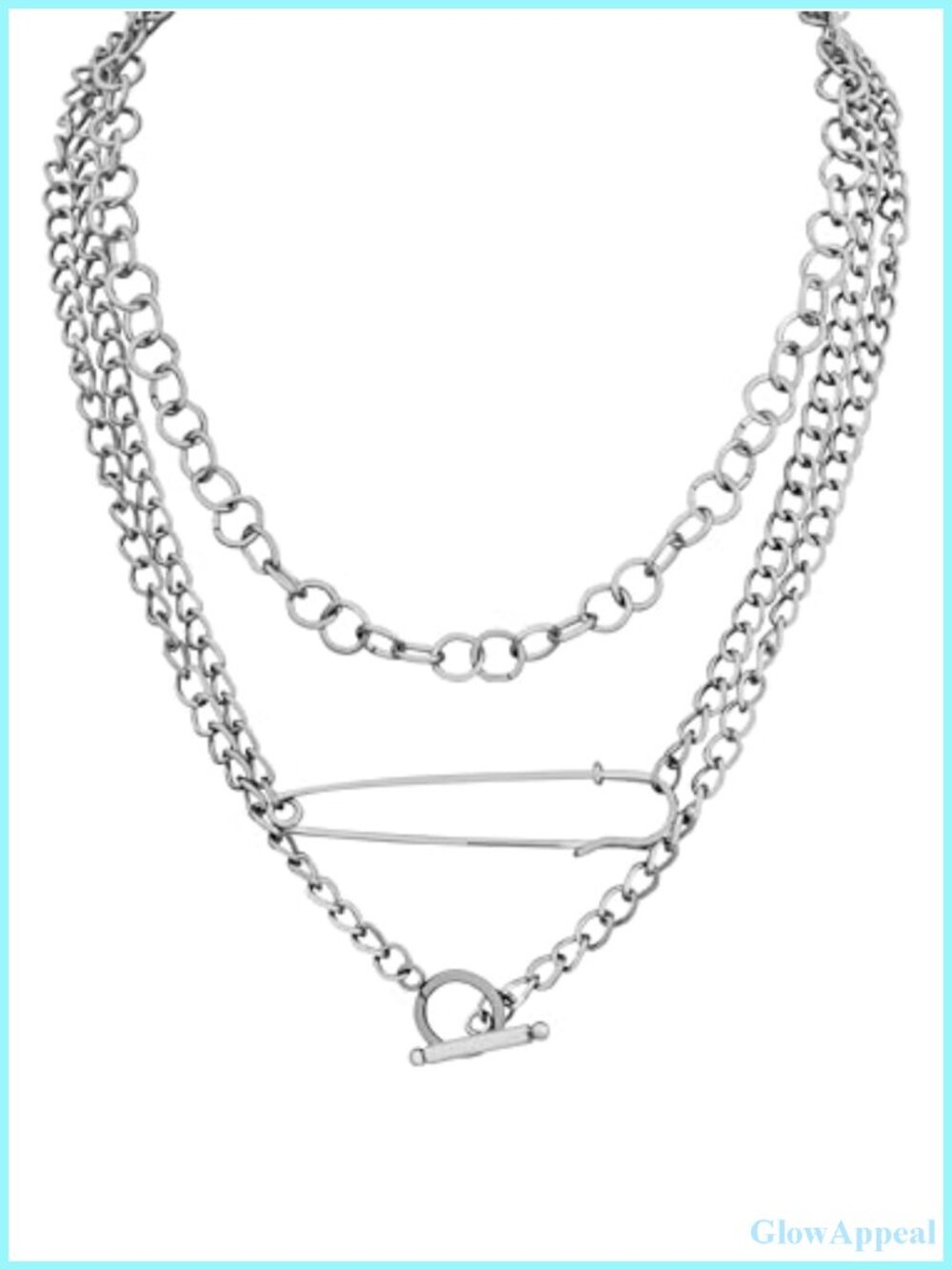 Layered Chunky Chain Choker Necklace Stainless Steel Punk Grunge Emo